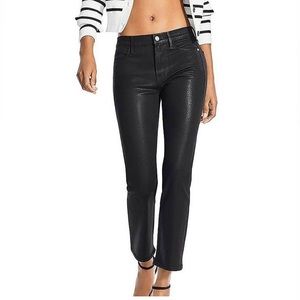 (NWT)FRAME Le Sylvia coated black noir jean